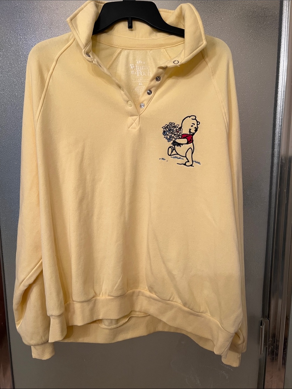 Disney Pale Yellow Winnie the Pooh Cowl Turtleneck Pullover